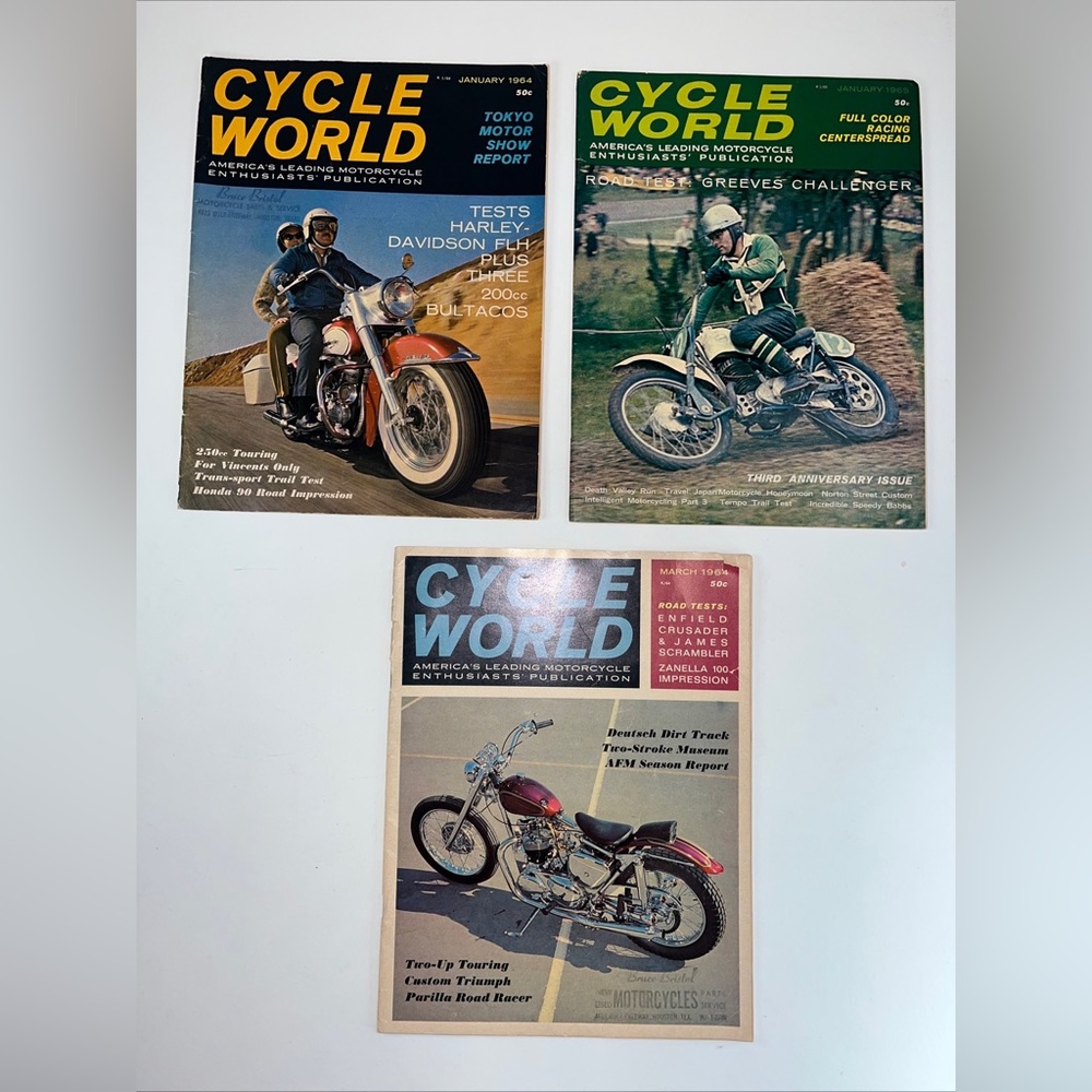 Vintage Cycle World Magazine 1964 And 1965 Lot of 3